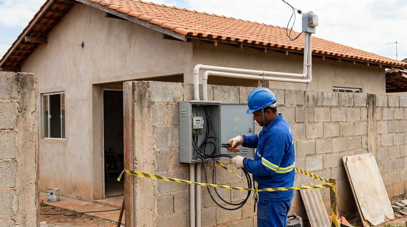 Eletricista instalando padrao de energia em Santo André‑SP