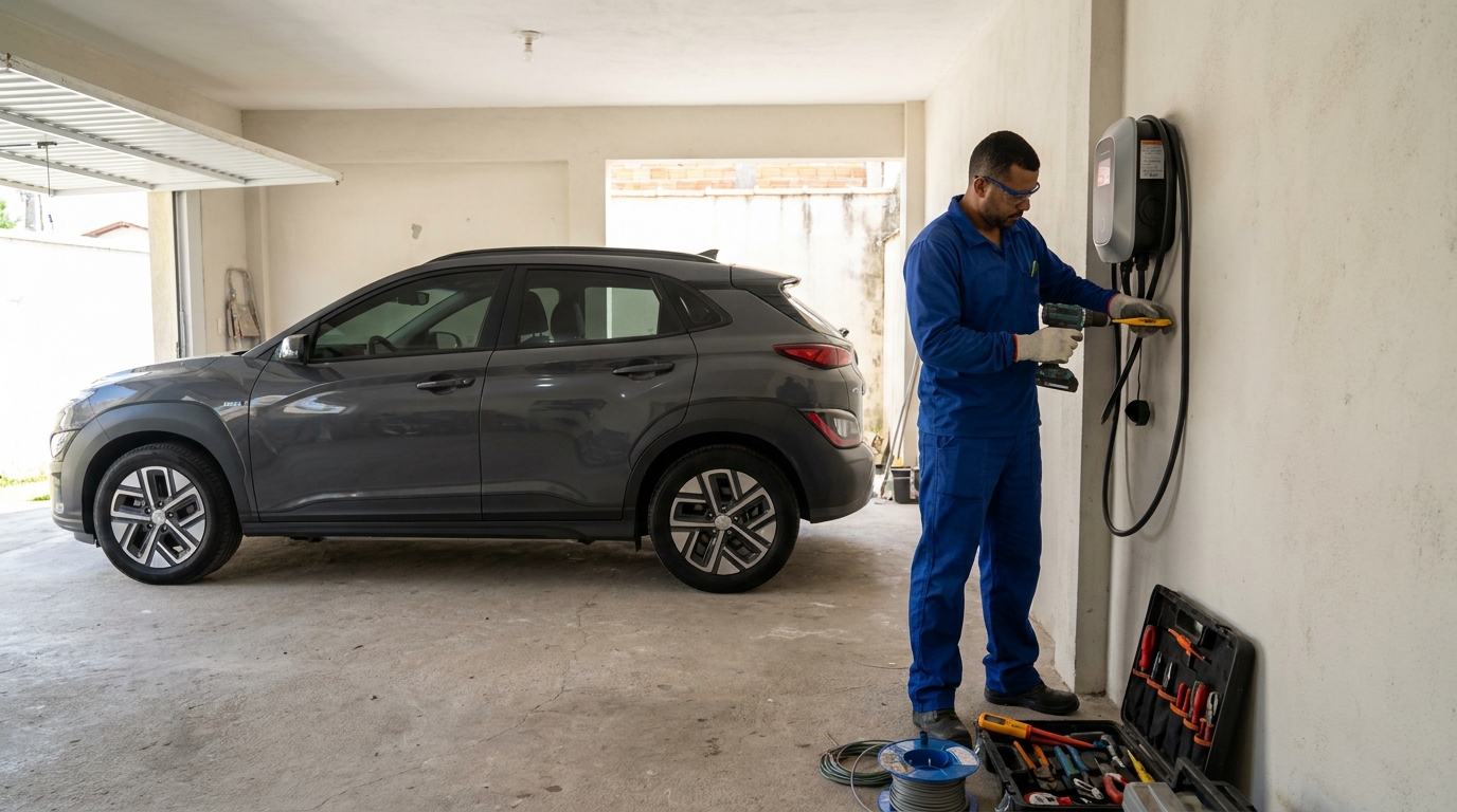 Instalacao de carregador de carro eletrico em Santo André‑SP