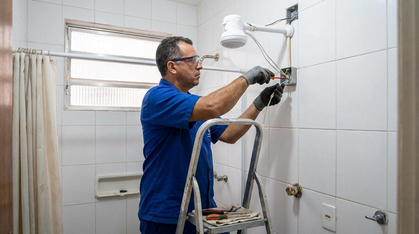 Instalacao de chuveiro eletrico em Santo André‑SP