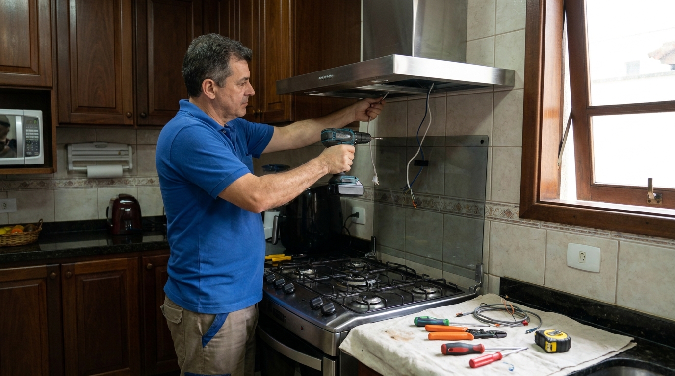 Instalacao de coifa e exaustor residencial em Santo André‑SP