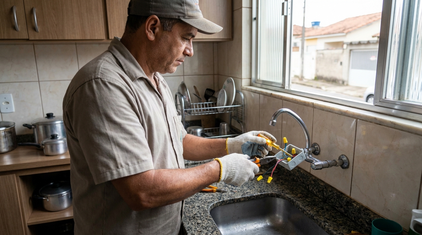 Instalacao de torneira eletrica profissional em Santo André‑SP