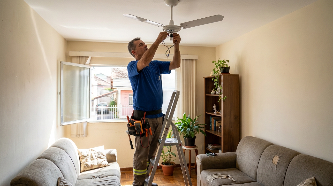 Instalacao de ventilador de teto em Santo André‑SP