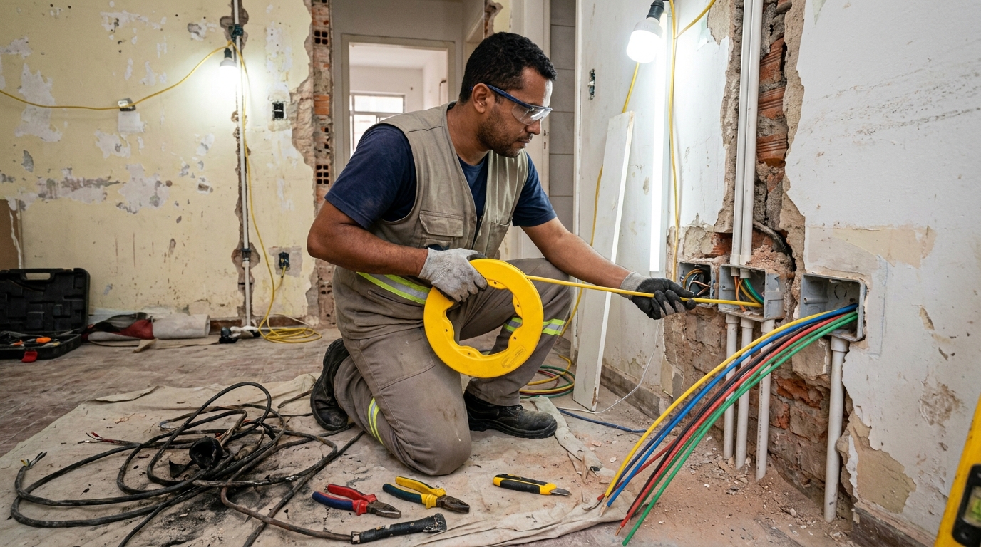 Troca de fiacao eletrica profissional em Santo André‑SP