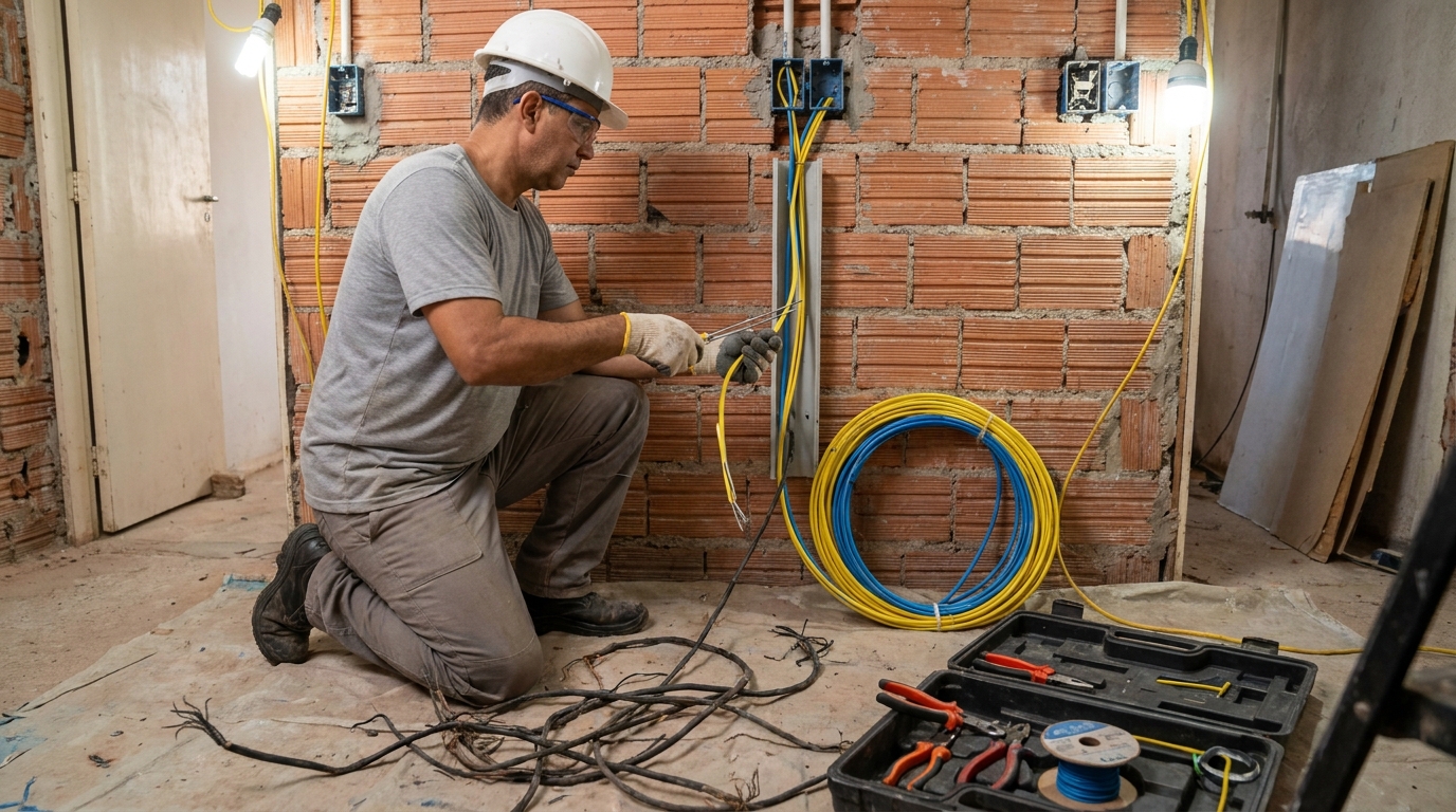 Troca de fiacao eletrica residencial em Santo André‑SP